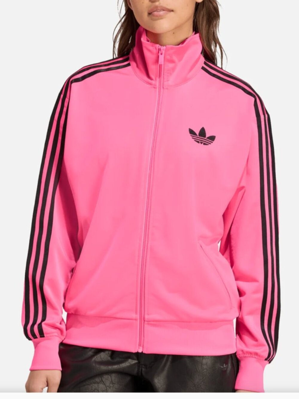 Adidas Adicolor Firebird track jacket Loose Fit Womens Size M Lucid pink